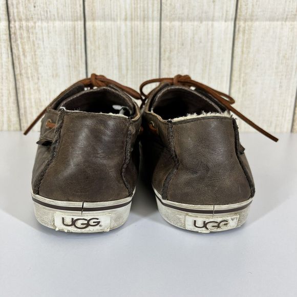UGG Australia Boat Shoes Mens Lace Up Loafers Brown Bremerton Moc Toe Size 11.5 main image 9